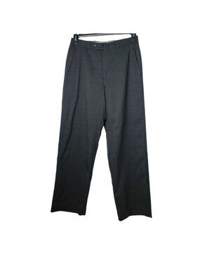 Design II Men Dress Pants Flat-Front Slim Fit  Waist Wool-Blend Gray Size 30